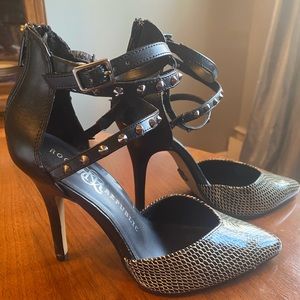 #4.  Size 6.5 studded ankle strap heels
